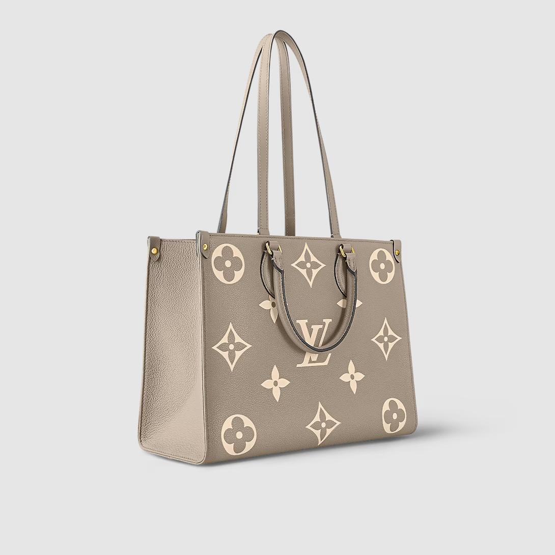 Túi Louis Vuitton Onthego Mm Da Bicolor Monogram Empreinte Nữ Xám Nâu